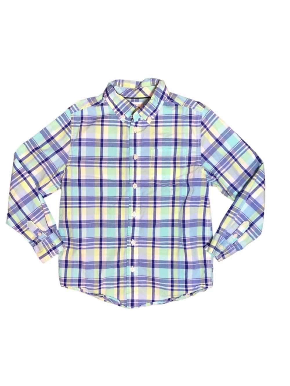 Dressed Up by Gymboree Boys Long Sleeve Button Down Plaid Shirt Medium (7/8) EUC